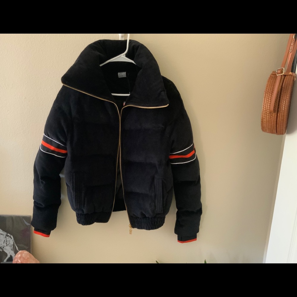 PE Nation velvet bomber puffy coat